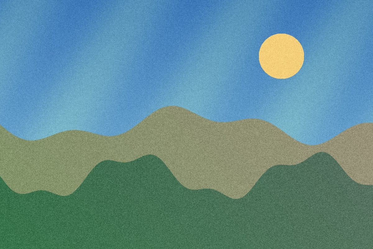 The same landscape illustration after a measured 200 KB JPG export