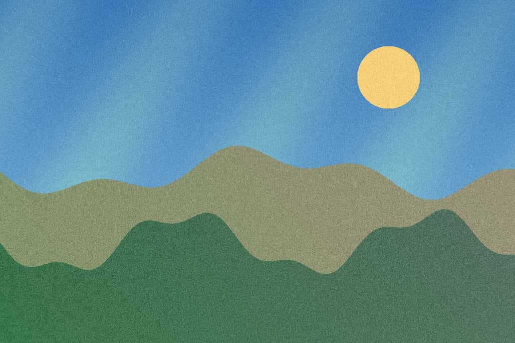 The same landscape illustration after a measured 50 KB JPG export